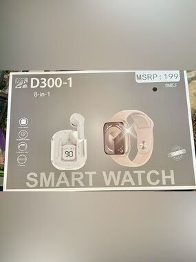 Android or IOS Smart Watch with Wireless Earbuds, Chargers, Screen P, 8 bands!